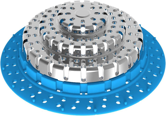 Drain Hair Catcher/Bathtub Shower Drain Hair Catcher(Blue) /Suitable for Bathroom Bathtub, Regular Drains. (Patented Product)