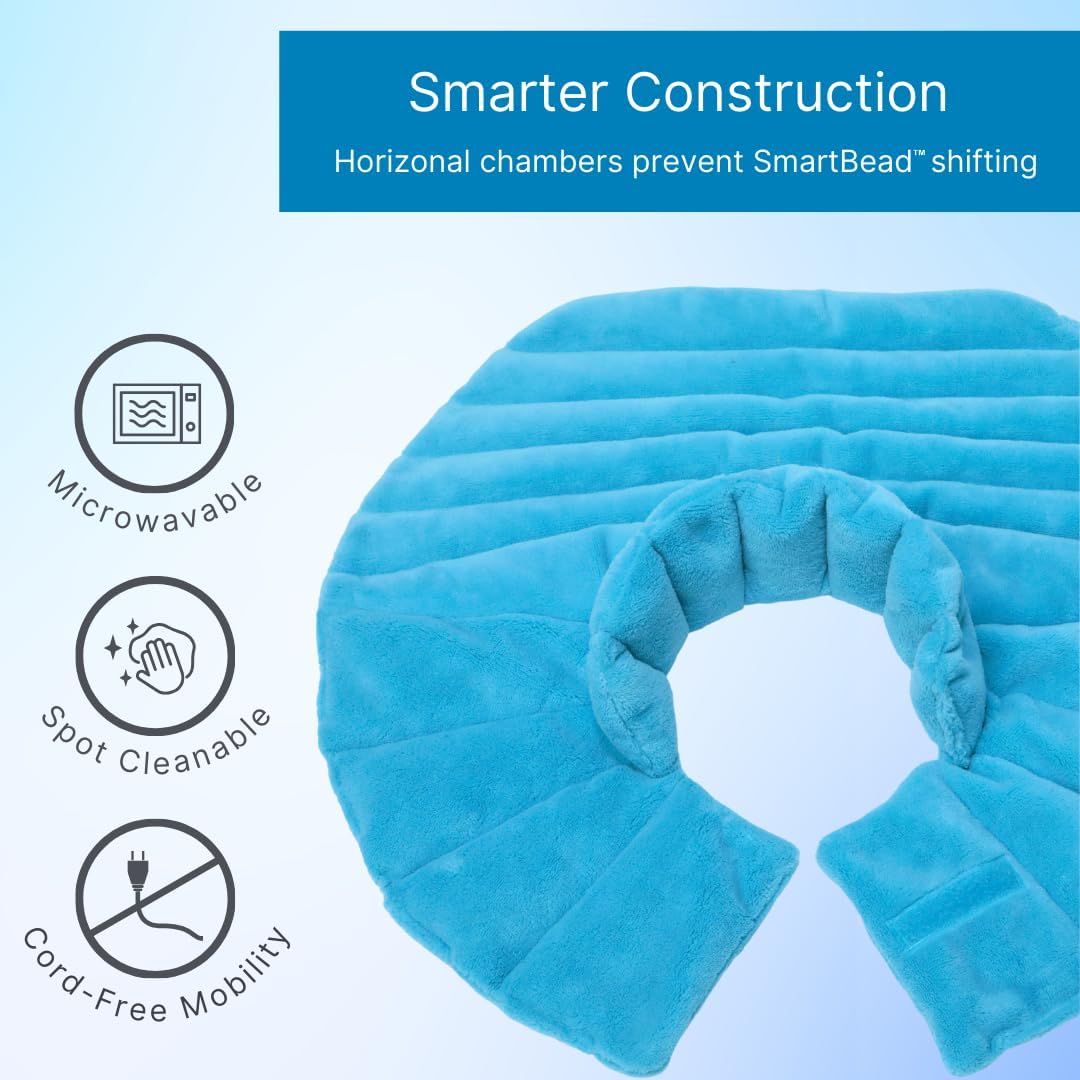 NatraCure Microwave Heating Pad for Neck, Shoulders and Back - Heated Wrap & Microwavable Warmer Moist Heating Pad with SmartBead Technology - Physical Therapy FSA, HSA, Spa Gifts - 1PK