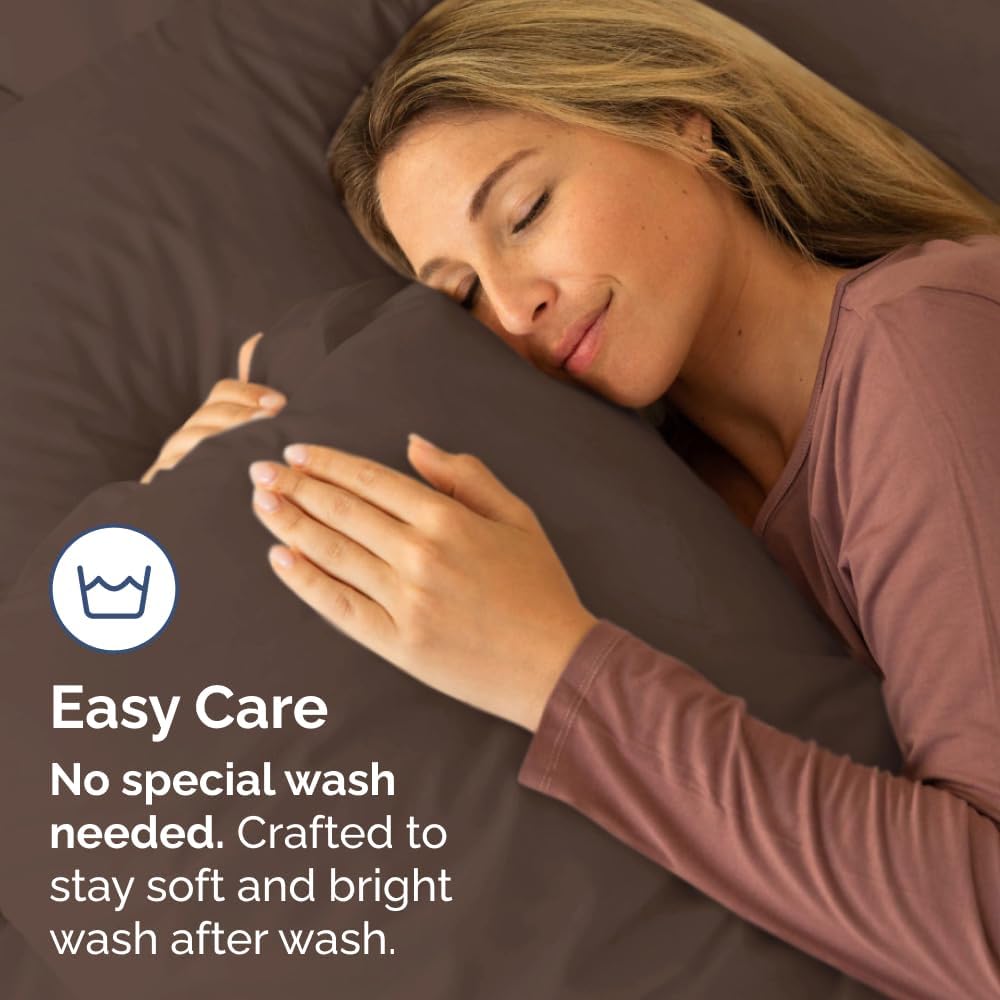King Pillow Cases Set of 4 - Ultra Soft Hotel Quality Pillowcase Covers - Comfy, Cozy & Wrinkle Free - Shrinkage, Stain and Fade Resistant - Machine Washable Pillow Protectors - 4 Piece Set - Brown