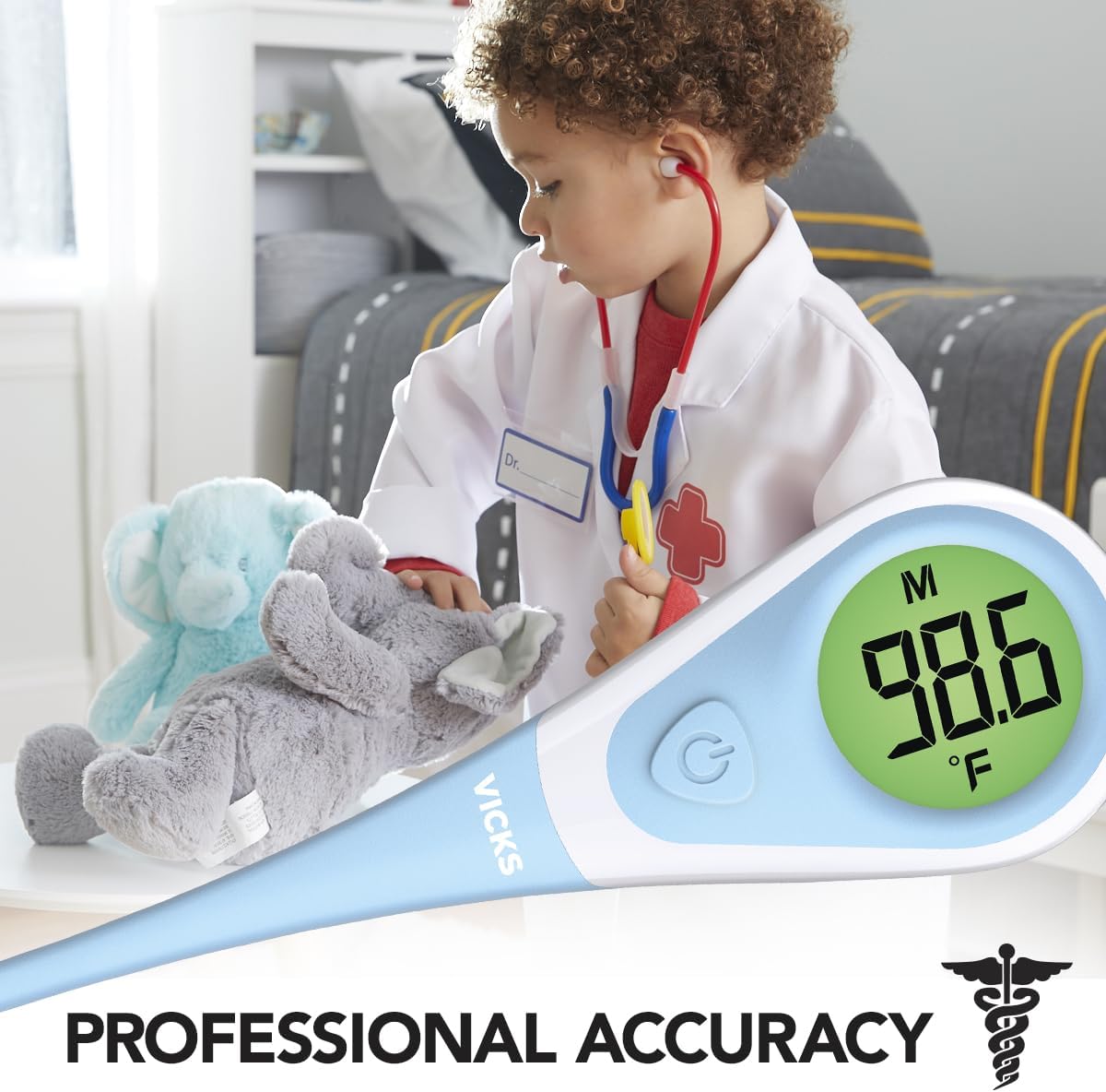 Vicks ComfortFlex Digital Thermometer: Accurate Color-Coded Reading in 8 Seconds, Digital Thermometer for Adults & Children, Oral, Rectal, or Under Arm Use