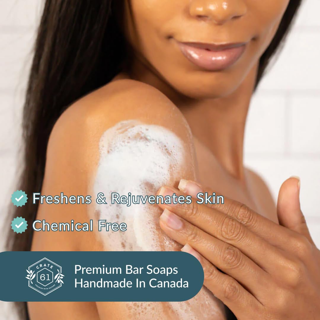 Crate 61 Organics, Handmade in Canada, Plant Based Cold Process Natural Bar Soap For Face And Body, With Premium Essential Oils, For Men And Women 3 Pack (Avocado Grapefruit)