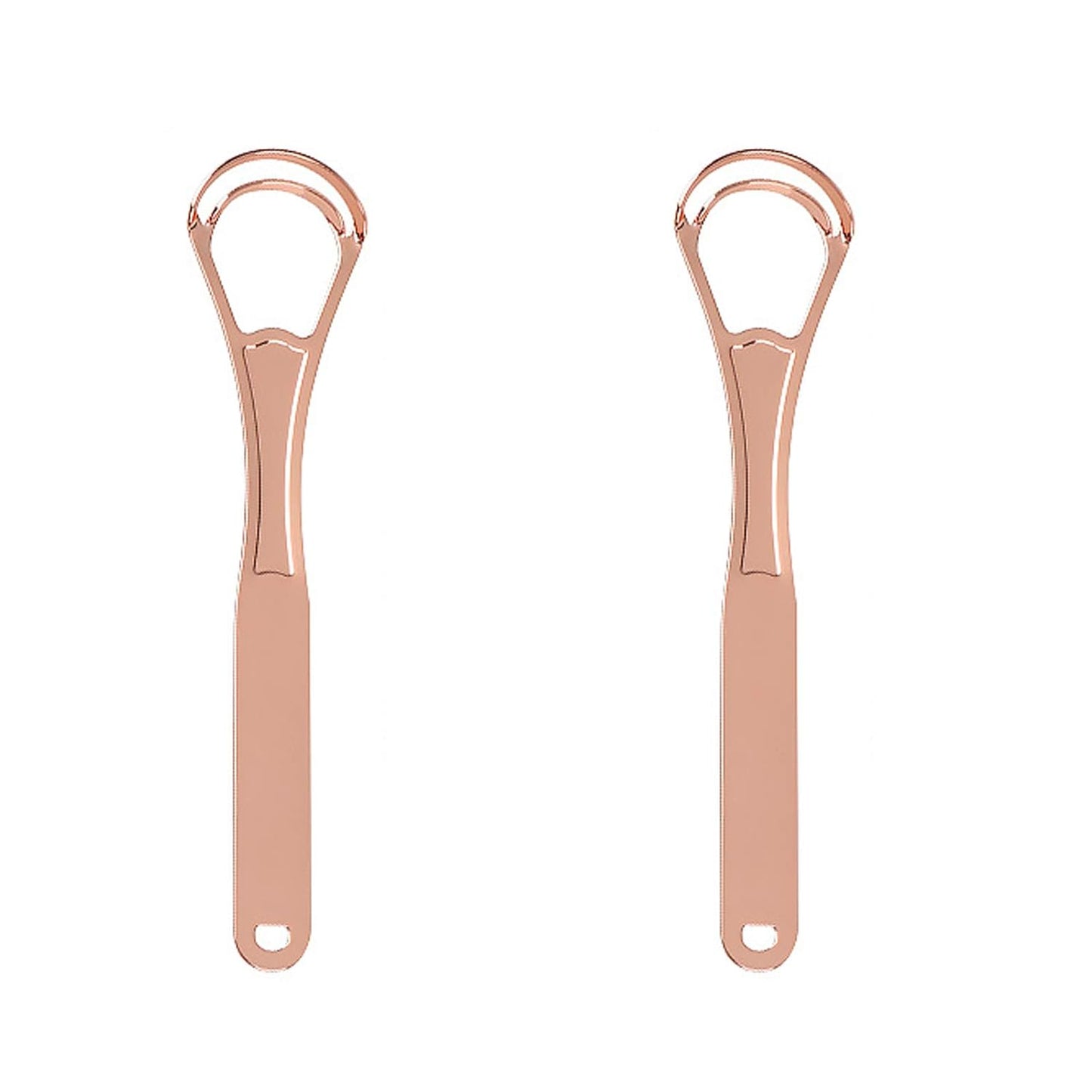 2PCS Tongue Scraper Cleaner Brush Wide-head Double Blades Scrapers For Oral Care, Rose Gold Color