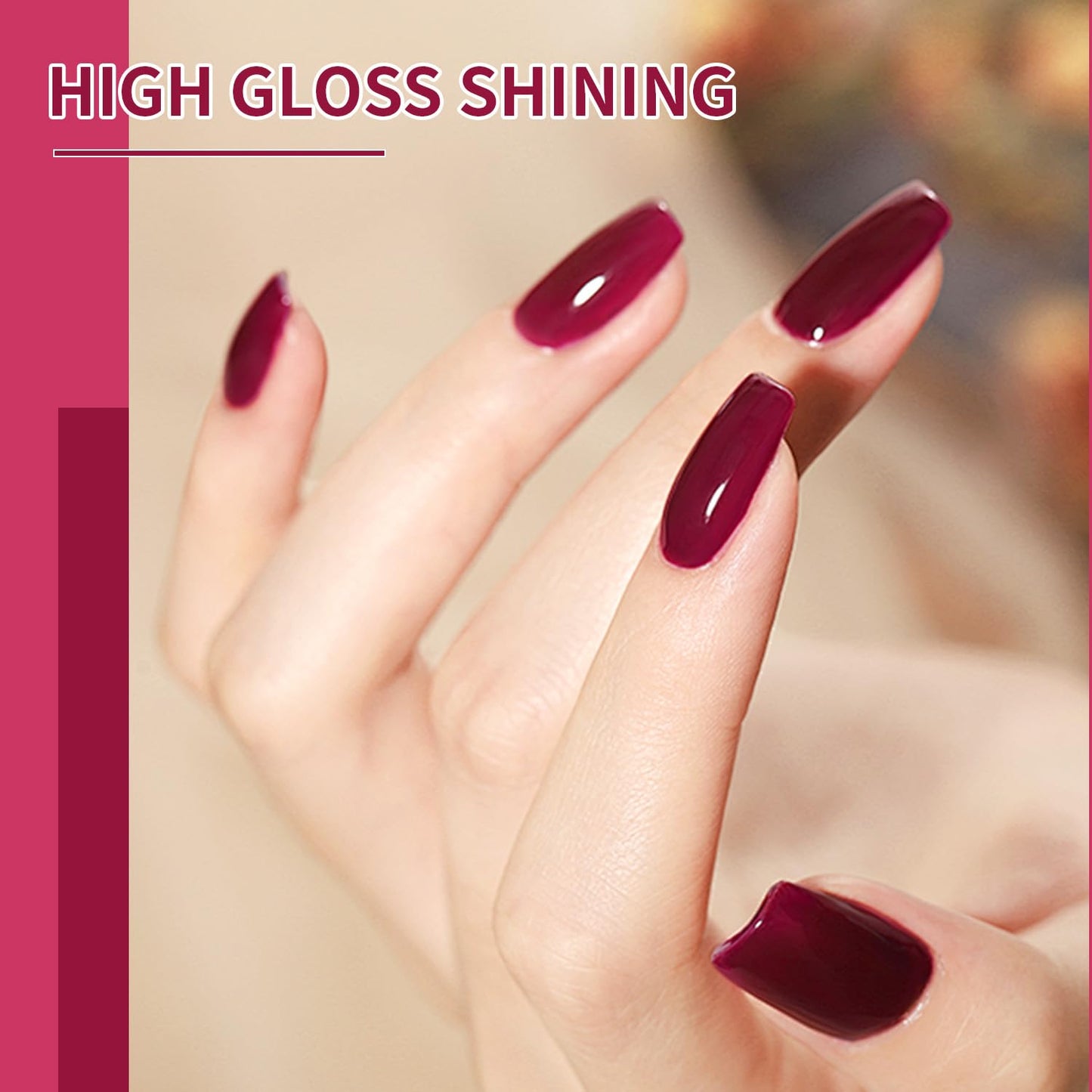 JODSONE 10ml Red Gel Nail Polish Set 6Colors Rose Red Deep All Seasons Neutral Soak off LED Lamp Gel Manicure Set for Nail Art