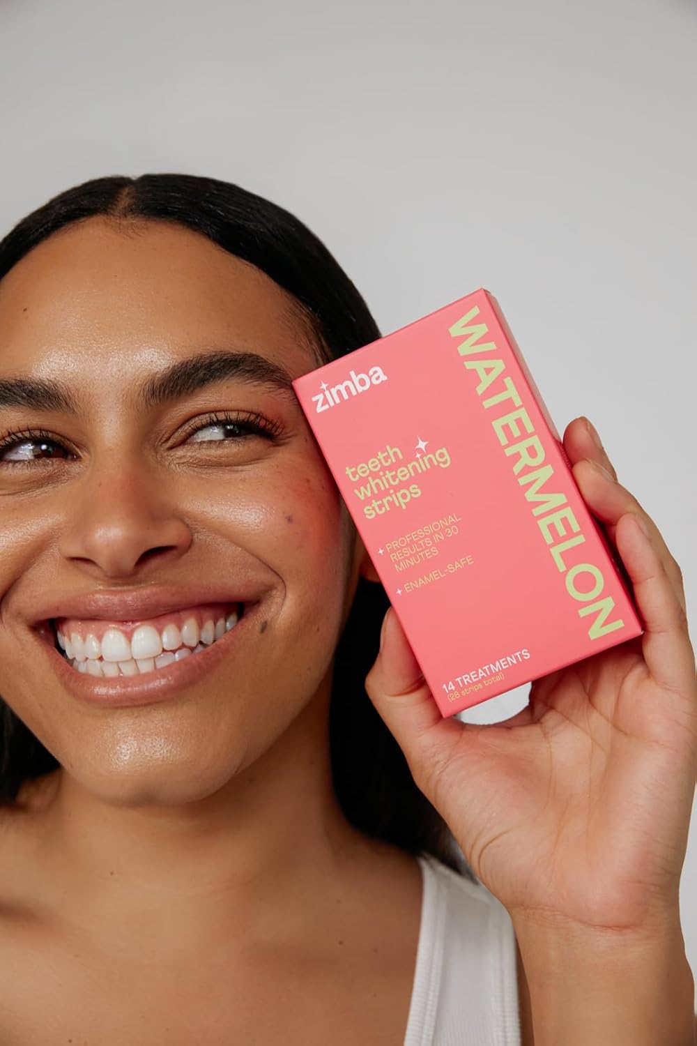 Zimba Teeth Whitening Strips for Teeth Sensitive, White Strips for Teeth Whitening, Teeth Whitener Stain Remover 28 White Strips Included Per Pack, 2 Pack (14 Day Treatment), Spearmint and Watermelon