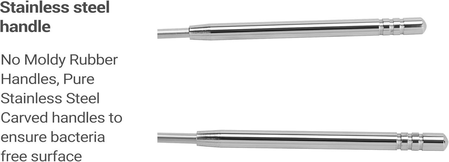 Stainless Steel Tongue Scraper Set, 2 Pack with Travel Cases, Professional Oral Care Tool
