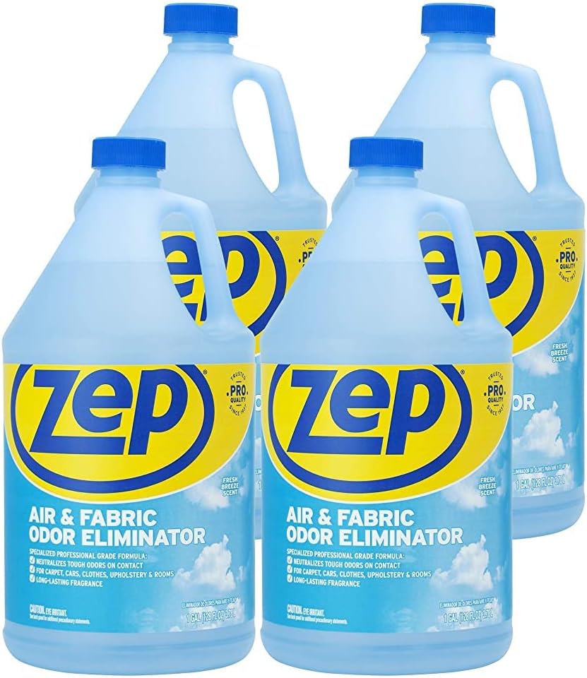 Zep Air Freshener and Fabric Odor Eliminator - Fresh-Breeze Scent - 1 Gallon (Case of 4) ZUAIR128 - Long-lasting Fragrance that Neutralizes Tough Odors on Contact