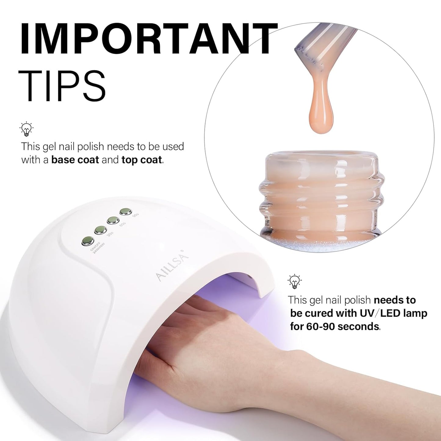 AILLSA Nude Gel Polish Natural Color Jelly Gel Nail Polish Light Milky Translucent Soak Off U V Gel Polish Neutral Nail Gel Polish for French Manicure Nail Art DIY at Home 0.51 Oz GB53