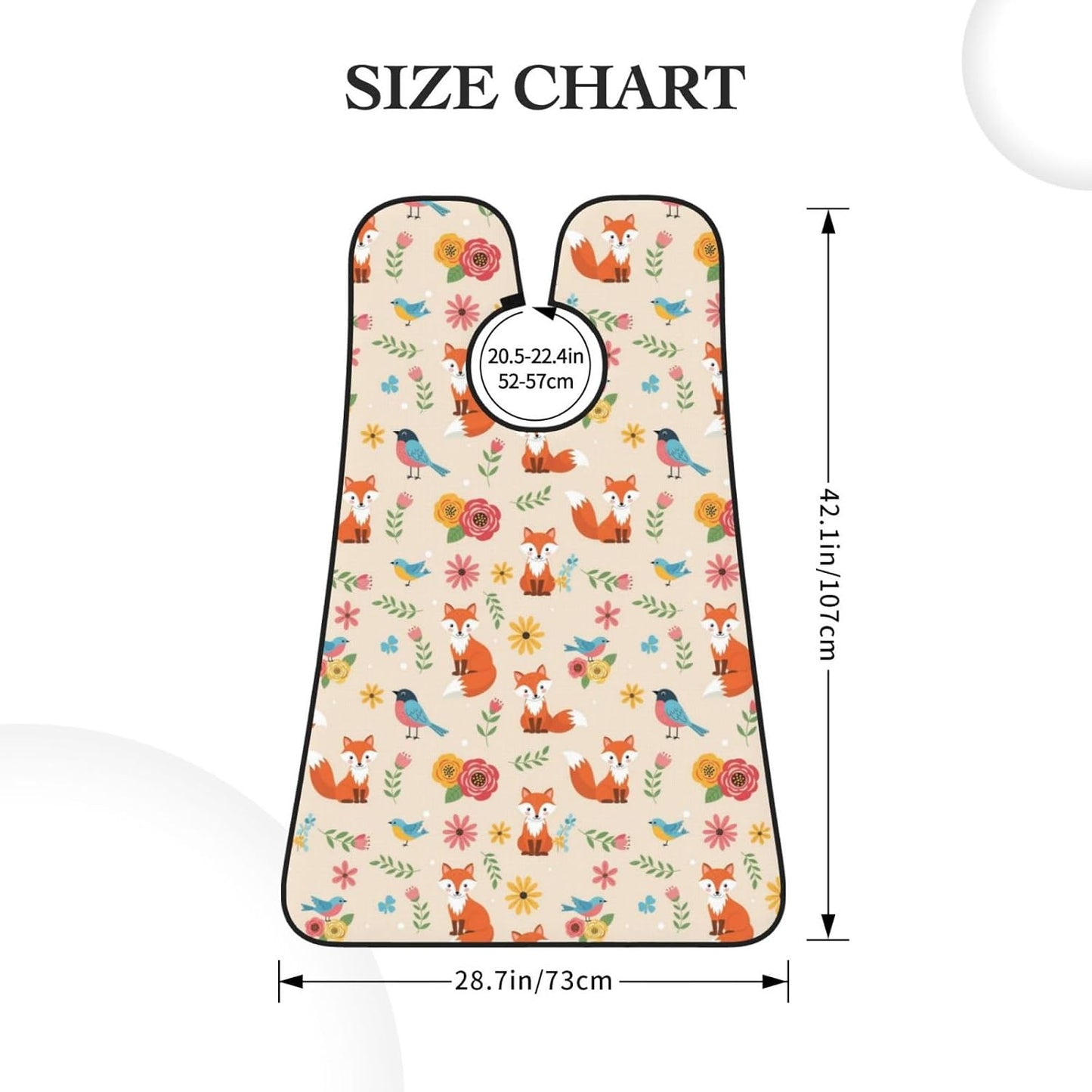 Waterproof Beard Trimming Bib, Non-Stick Hair Catcher for Men Shaving, Grooming Apron for Husband Dad, Fall Leaves Floral Flowers Foxes Shave Bib