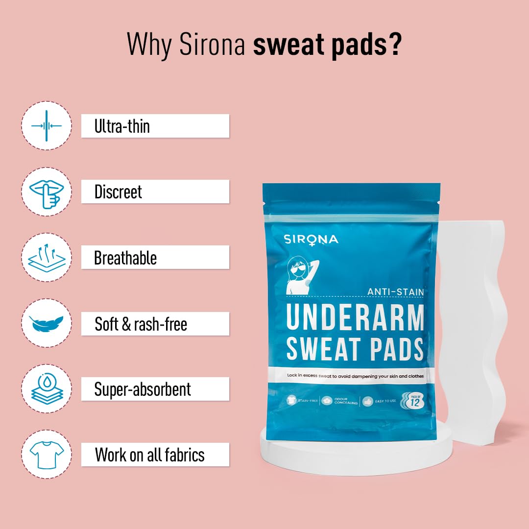 Sirona Under Arm Sweat pads - 12 pads