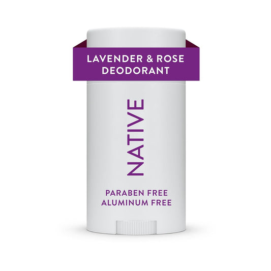Native Aluminum-Free Clean Deodorant with Natural Derived Ingredients, 72HR odor control | Deodorant for Women and Men, With Baking Soda, Coconut Oil, Shea Butter | Lavender & Rose