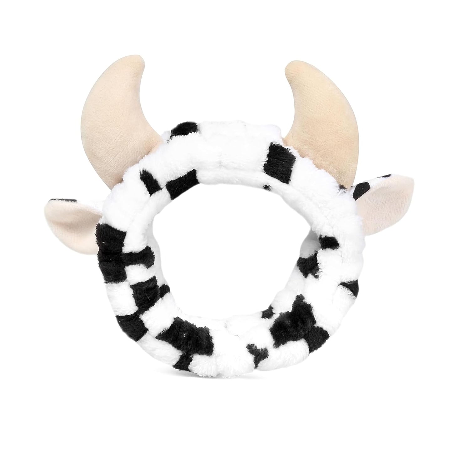 4PCS Cow Print Headbands for Washing Spa Face Wristband Set, Bath Makeup Skincare Hair Bands Western Highland Stuff Gifts for Women