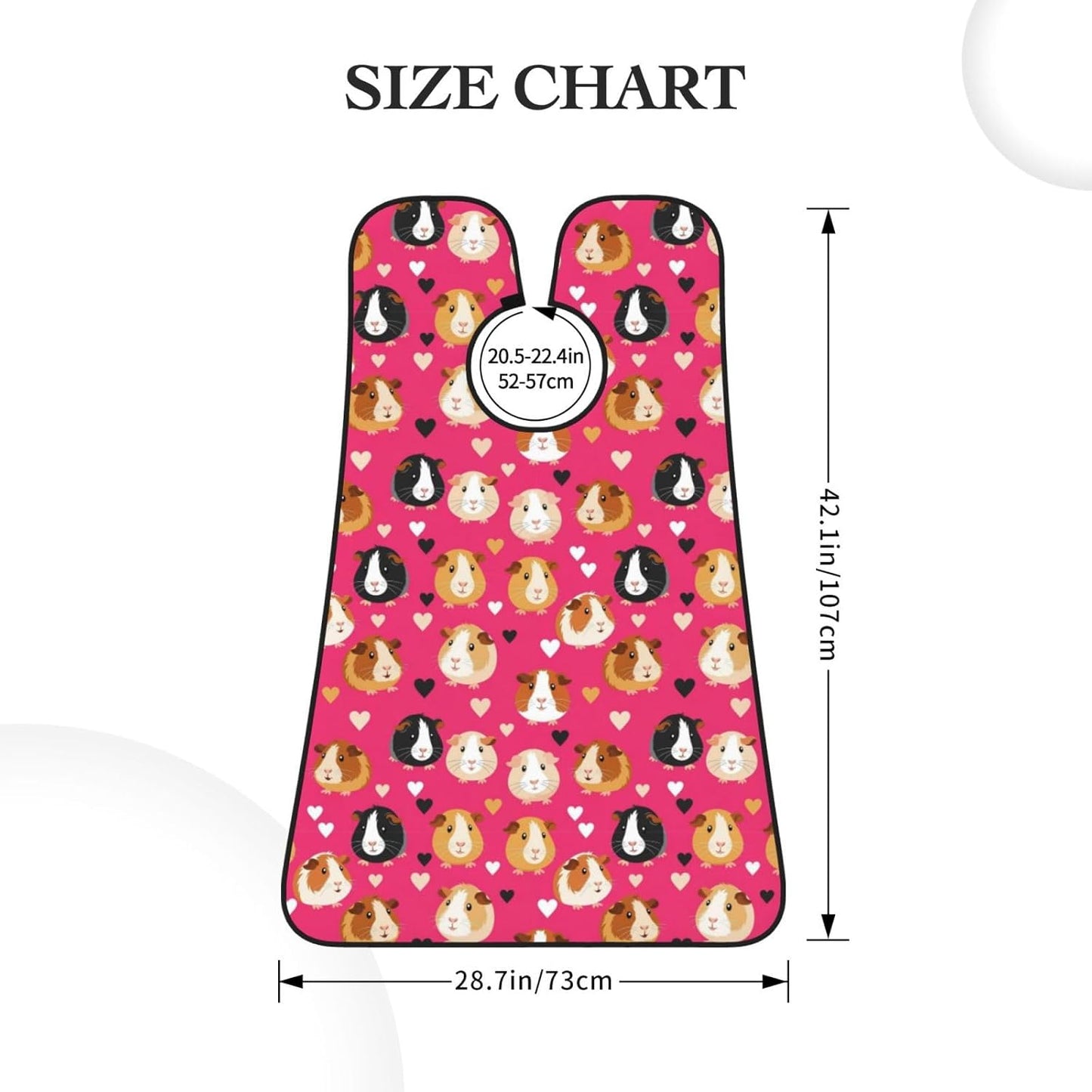 Adjustable Beard Catcher Apron, Love Heart Guinea Pig Pet Shave Bib, Non-Stick Waterproof Grooming Bib, Shaving Essential for Men Dad Christmas