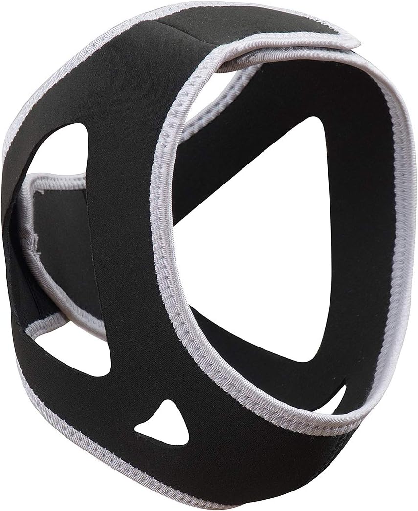 Anti-Snoring CPAP Chin Straps & Jaw Support Belts - Natural Sleep,Instant Relief - Adjustable Velcro - Non-Sliding Off - Comfortable,Breathable Fabric - Stop Snoring CPAP Headband (Grey)