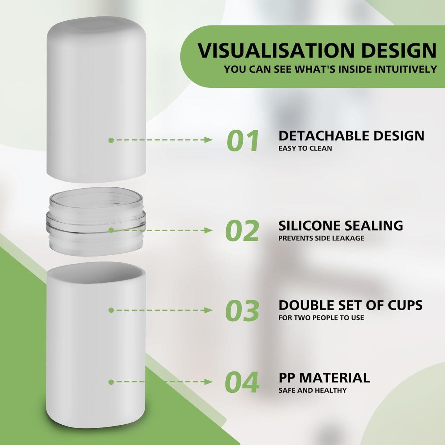 Baluca Travel Toothbrush Case, Portable Tooth Brush Holder and Toothpaste Cover Container with Mouthwash Cup, Compact Oral Clean Tools Organizer for Traveling/Camping/School/Home (Grey, Extra Large)