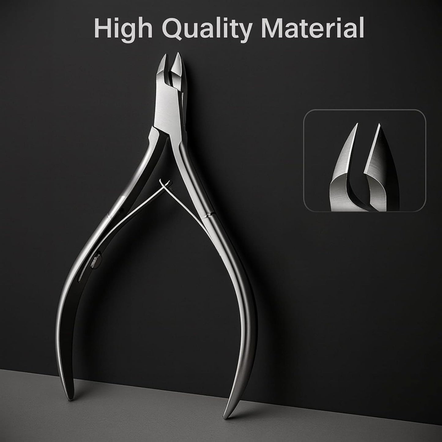 UM Supplies 4 Pieces Travel Set + Storage Pouch | Cuticle Nipper with 2 Pushers and Nail Cutter Stainless Steel | Manicure Pedicure Tool for Nail Care Jaw 14 (5mm) Double Spring