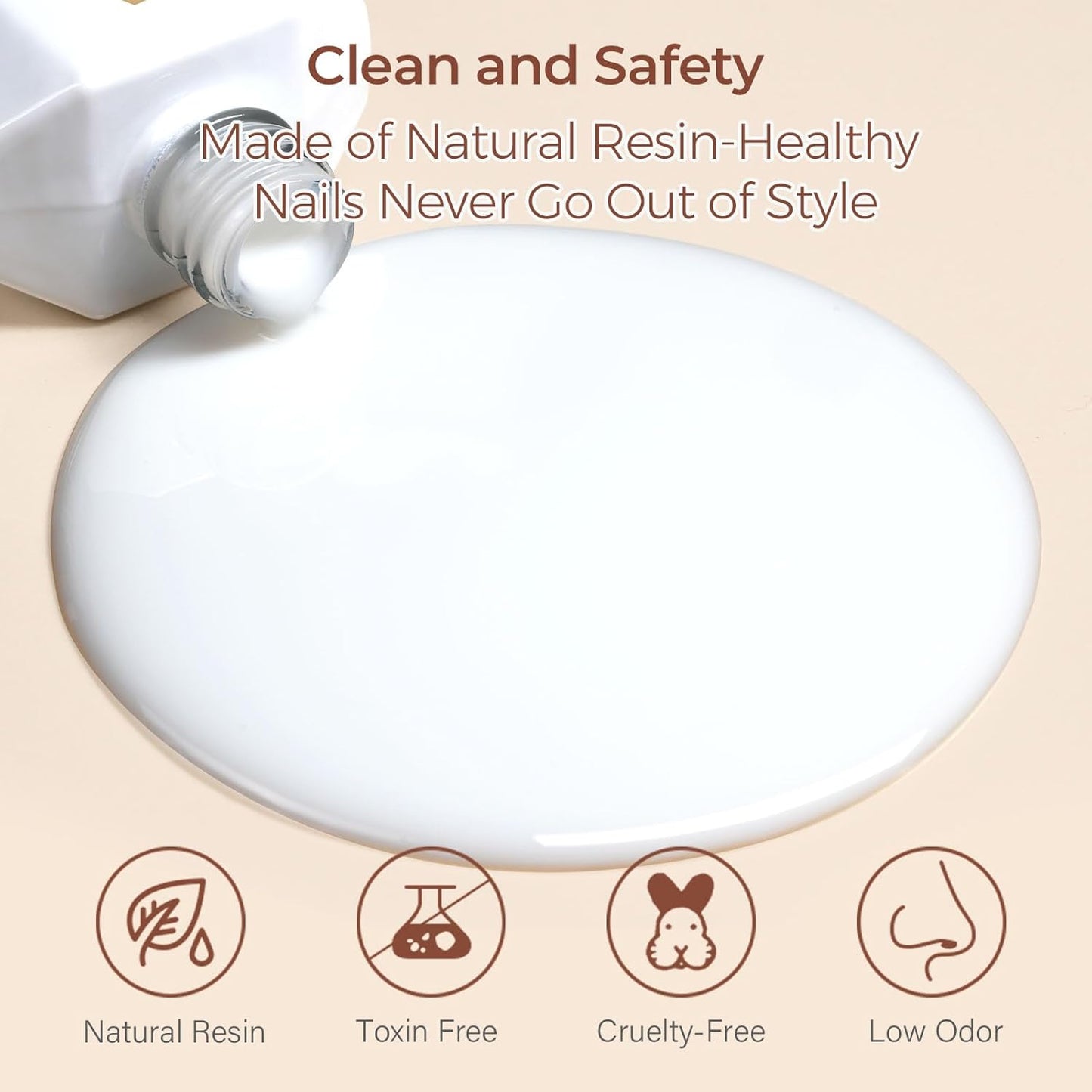 AILLSA Milky White Gel Nail Polish Natural Nude Jelly Gels Polish Light Color Translucent Nude Polish Sheer White Neutral Nails Soak Off U V Gel for French Manicure Nail Salon at Home 0.51 Fl Oz/GB07