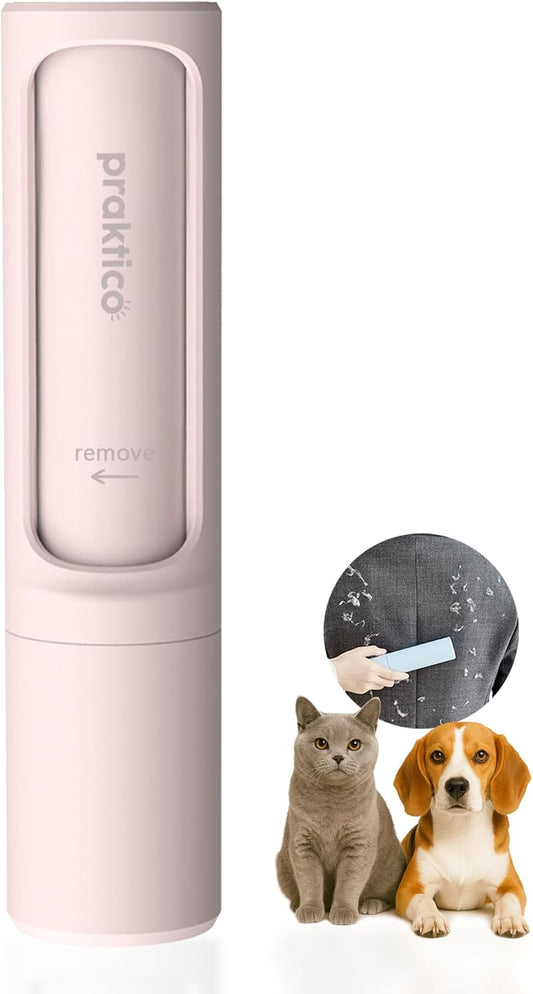 Reusable Lint Roller – Portable & Compact Pet Hair Remover for Clothes, Furniture & Car | Eco-Friendly, Washable & Durable (Pink)