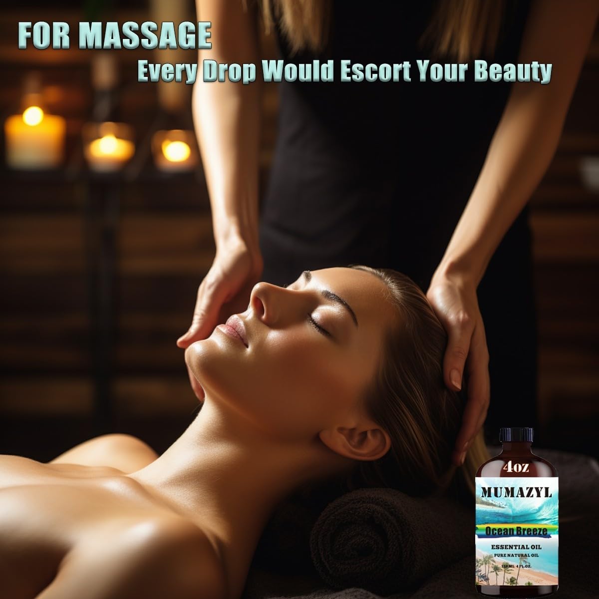 Ocean Breeze Essential Oil, Ocean Breeze Oil 4 Fl Oz 120ML for Diffuser Humidifier Yoga Cleaning DIY Candle Soap Making Fragrance Oils