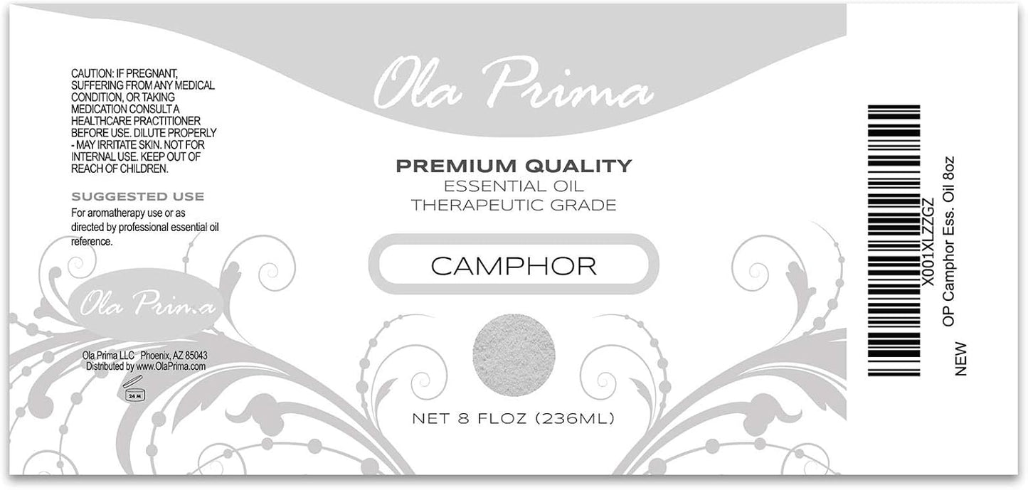 Ola Prima Camphor Essential Oil – Bulk Aromatherapy Oil (8 Fluid Ounces)