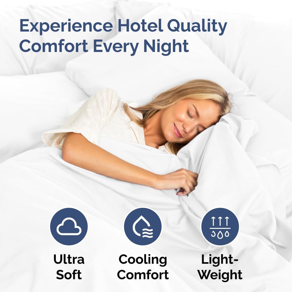 Queen Pillow Cases Set of 4 - Ultra Soft Hotel Quality Pillowcase Covers - Comfy, Cozy & Wrinkle Free - Shrinkage, Stain and Fade Resistant - Machine Washable Pillow Protectors - 4 Piece Set - White