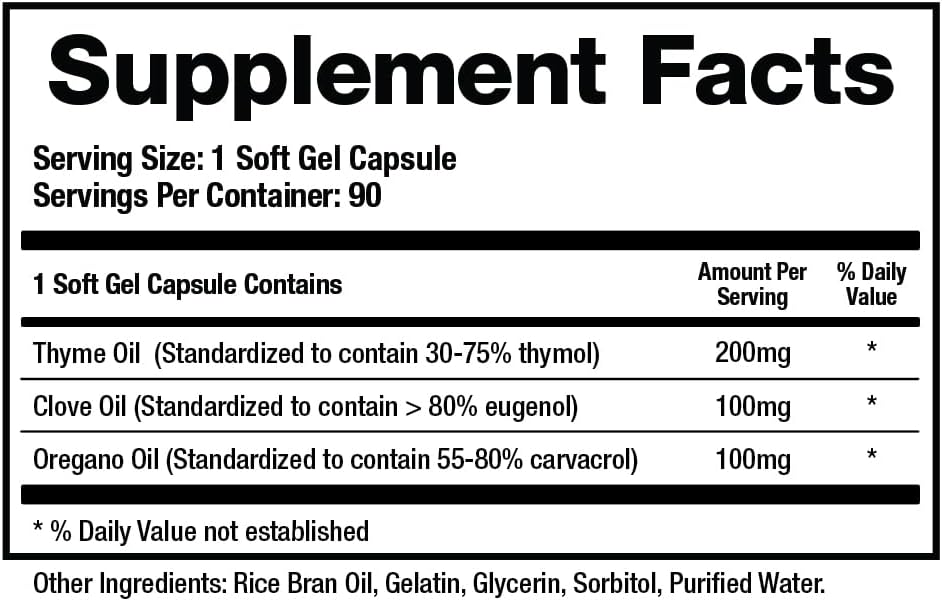 BioMatrix Oil Blend of Thyme, Oregano, Clove, Digestive Supplement for Men and Women, GI Repair Softgels | Microb-Defend (90 Capsules)