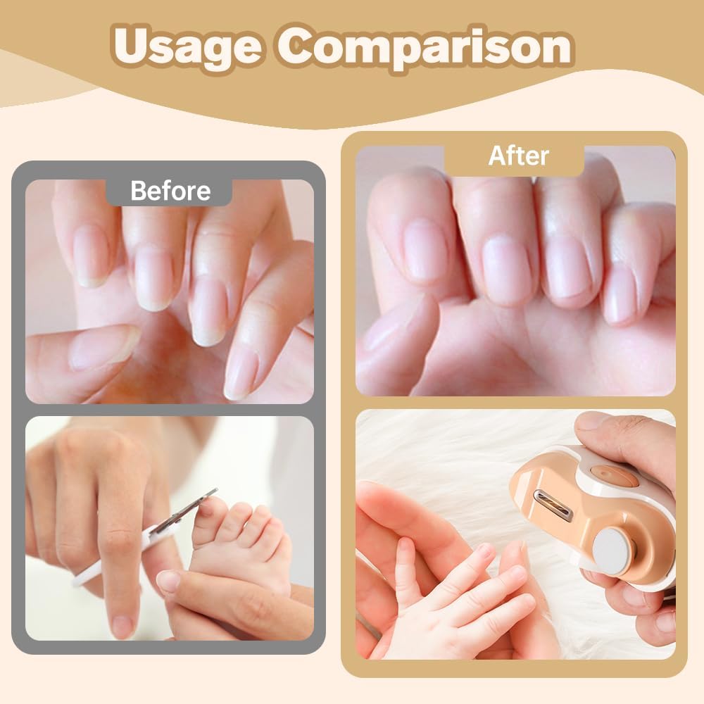 Electric Nail Clippers for Seniors, 2025 New 3 in 1 Electric Polishing Automatic Nail Clippers, Electric Nail Trimmer for Fingers and Toes with 2 Adjustable Speeds for Senior Adults (White)