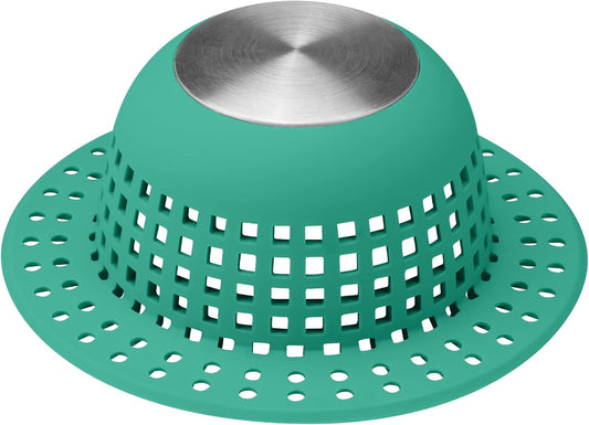 Shower Drain Hair Catcher, Bathtub Drain Cover Foldable Silicone Shower & Tub Protector for Pop-Up & Regular Drains