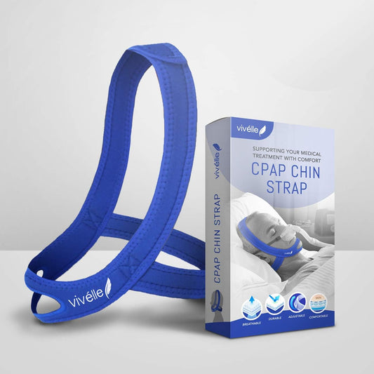 CPAP Chin Strap - for Men & for Women by Vivélle, Slim Non-Slip, Adjustable, Premium Snore Stopper Device That Helps You Breath Right (Medium)