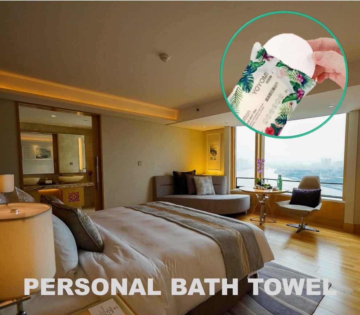 Premium Disposable Bath Towels, Extra Thicker and Larger (55.1” X 27.5"), for Travel Camping Hiking Backpacking, Portable Reusable Quick Dry Pure Cotton 2pcs