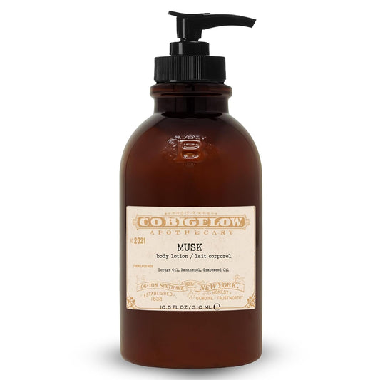 C.O. Bigelow Musk Body Lotion, Iconic Collection Moisturizing Body Lotion with Shea Butter, Borage Oil & Grapeseed Oil, 10.5 Fl Oz