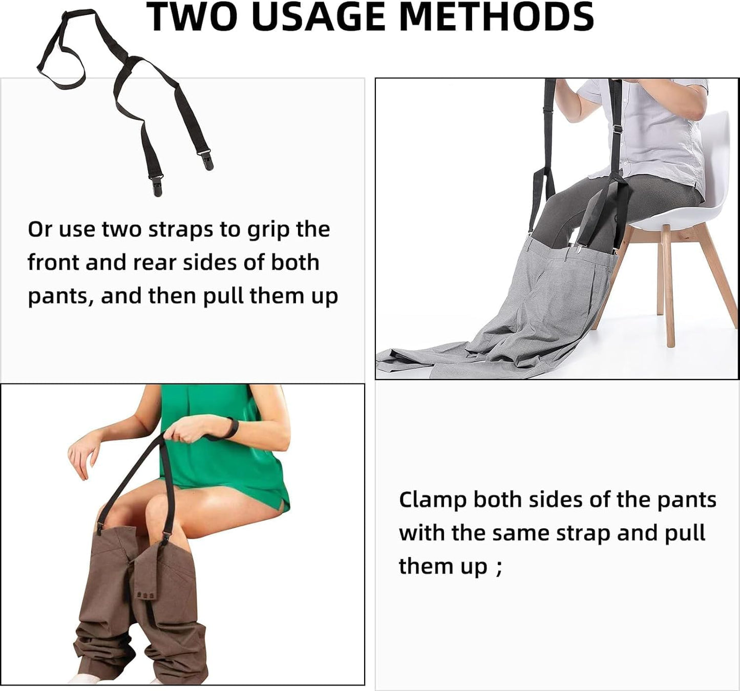 2PCS Assistive Devices for Disabled, Dressing Aids for Seniors, Clip and Pull Dressing Aid, Disability Dressing Aids for Elderly, Wearing Assist Tool for for Disabled Pregnant Injuries Pants Helper