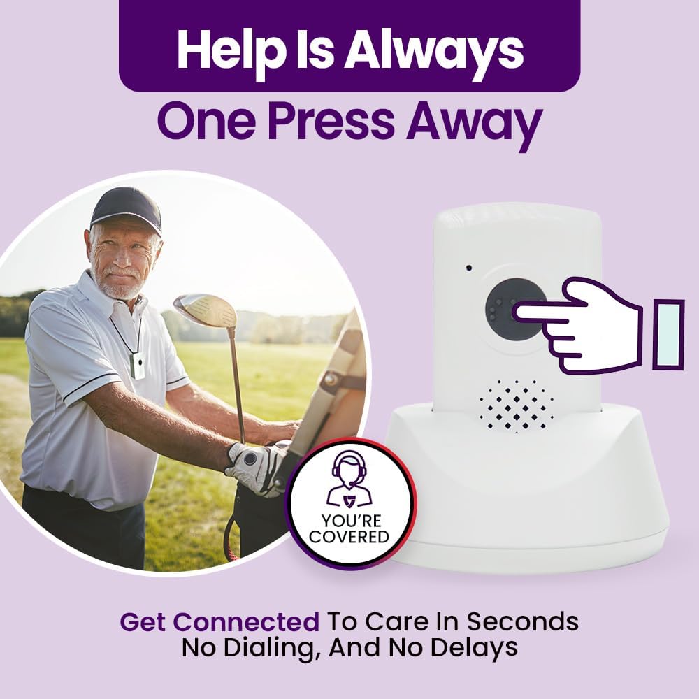 Medical Guardian MGMobile | Medical Alert Device for Seniors | Emergency Call Button, 24/7 Monitoring, Step Counter, GPS Tracking, Water-Resistant | Monthly Subscription Required | White