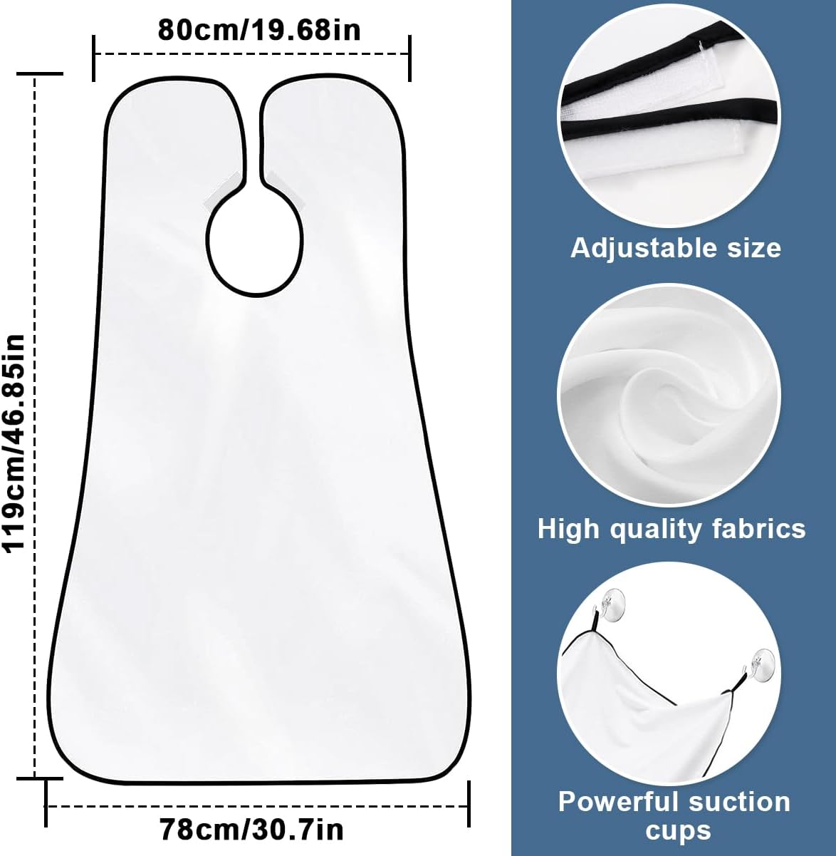 Beard Bib and Apron Catcher for Men Shaving and Trimming, Non-Stick Cape Grooming Cloth, Valentine's Day Gifts