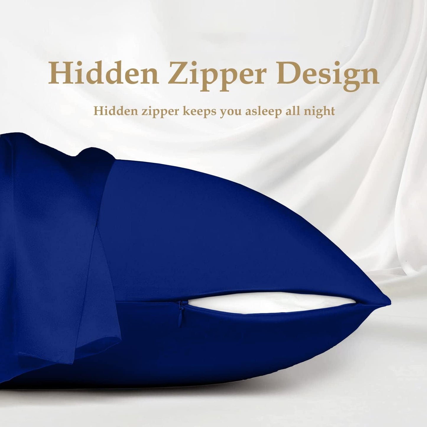 INSSL Silk Pillowcase for Women, Mulberry SIL Pillowcase for Hair and Skin and Stay Comfortable and Breathable During Sleep(Egyptain Blue,Queen)