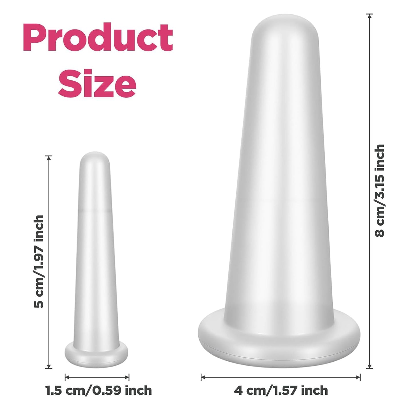 6 Pcs Transparent Massage Cupping Set Silicone Mini Facial Cups Skin Care Neck Back Eyes Massaging Cup Facial Care Safe to Use Portable Face Massager Helper for Men Women Massage