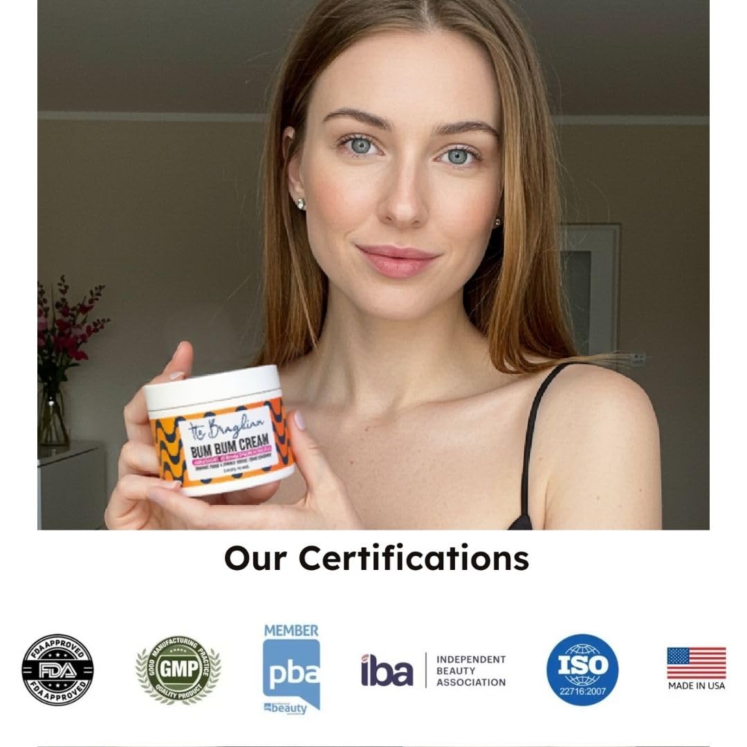 Bum bum Cream – Firming & Lifting Body Cream for Cellulite and Stretch Marks – With Natural Brazilian Extracts – 8oz – Smooth, Hydrate & Tighten Skin – All Skin Types