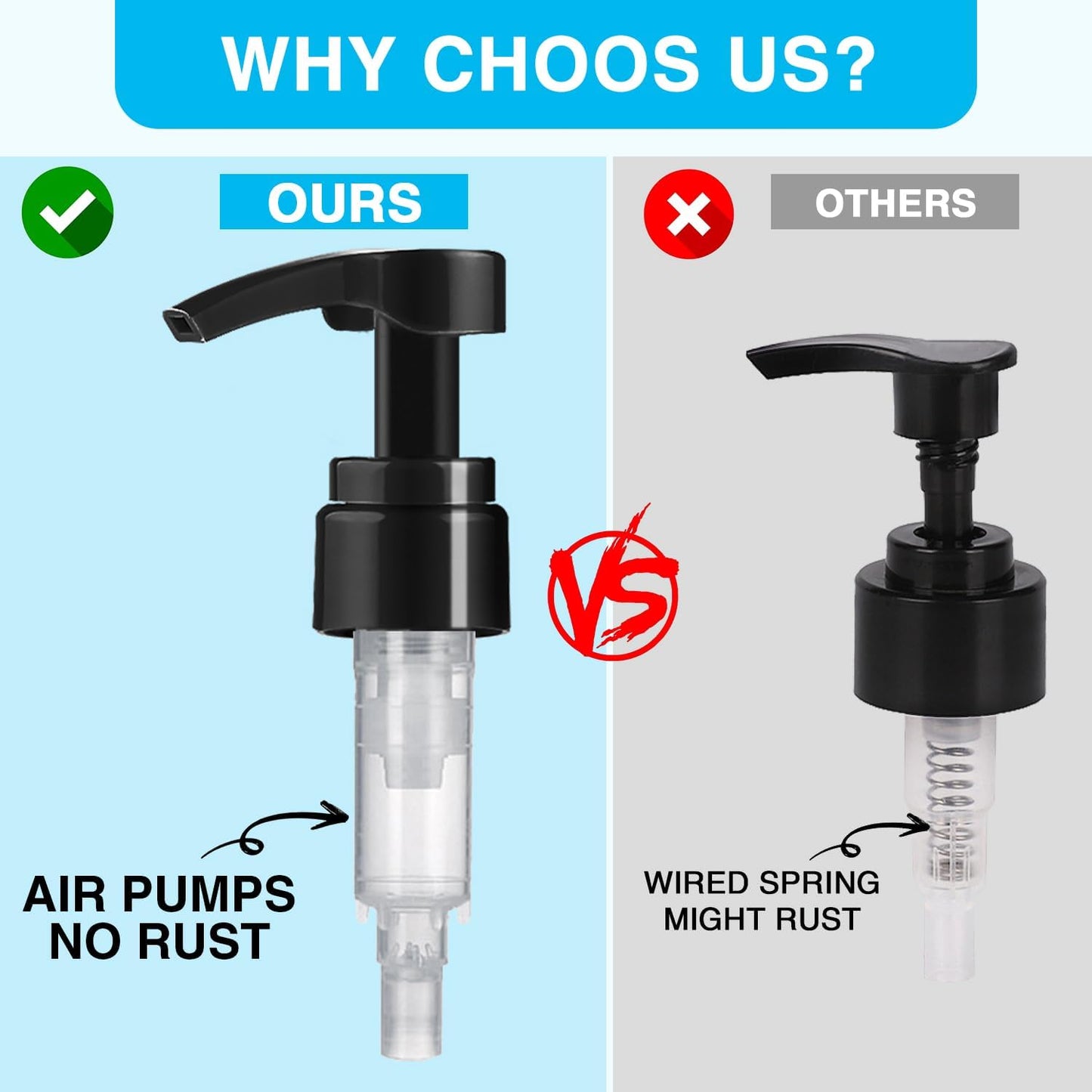 12-Pack Shampoo Pumps for Liter 33.8 oz Shampoo and Conditioner, Pump Dispenser Fits Most Salon Bottles with 1-inch Wide Opening, Black & White Replacement Pump for Soft Hair Products, Body Wash