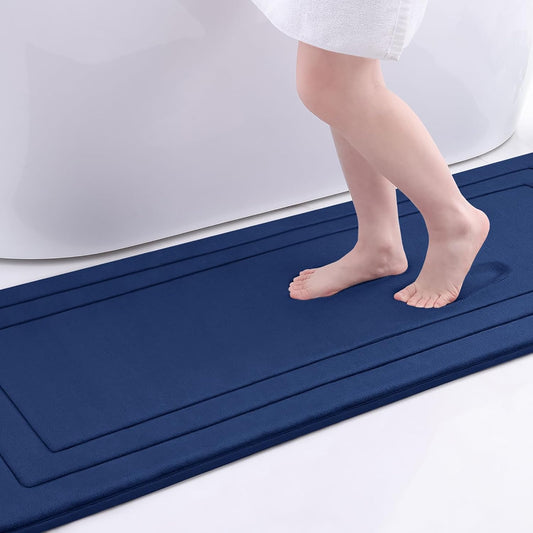 Arotive Memory Foam Bathroom Rug Mat 70x24, Ultra Soft and Absorbent Bath Mat, Machine Wash Dry, Comfortable Bath Rug Carpet for Bathroom Floor, Tub and Shower, Navy