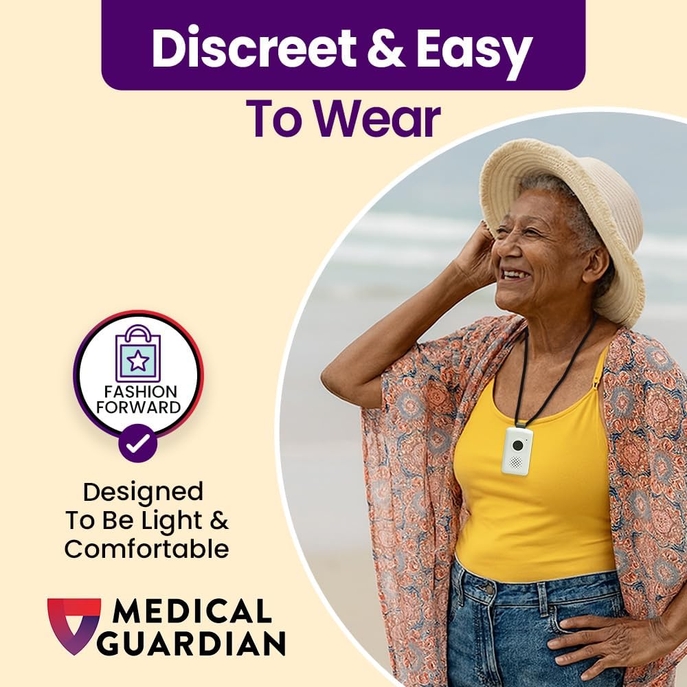 Medical Guardian MGMobile | Medical Alert Device for Seniors | Emergency Call Button, 24/7 Monitoring, Step Counter, GPS Tracking, Water-Resistant | Monthly Subscription Required | White