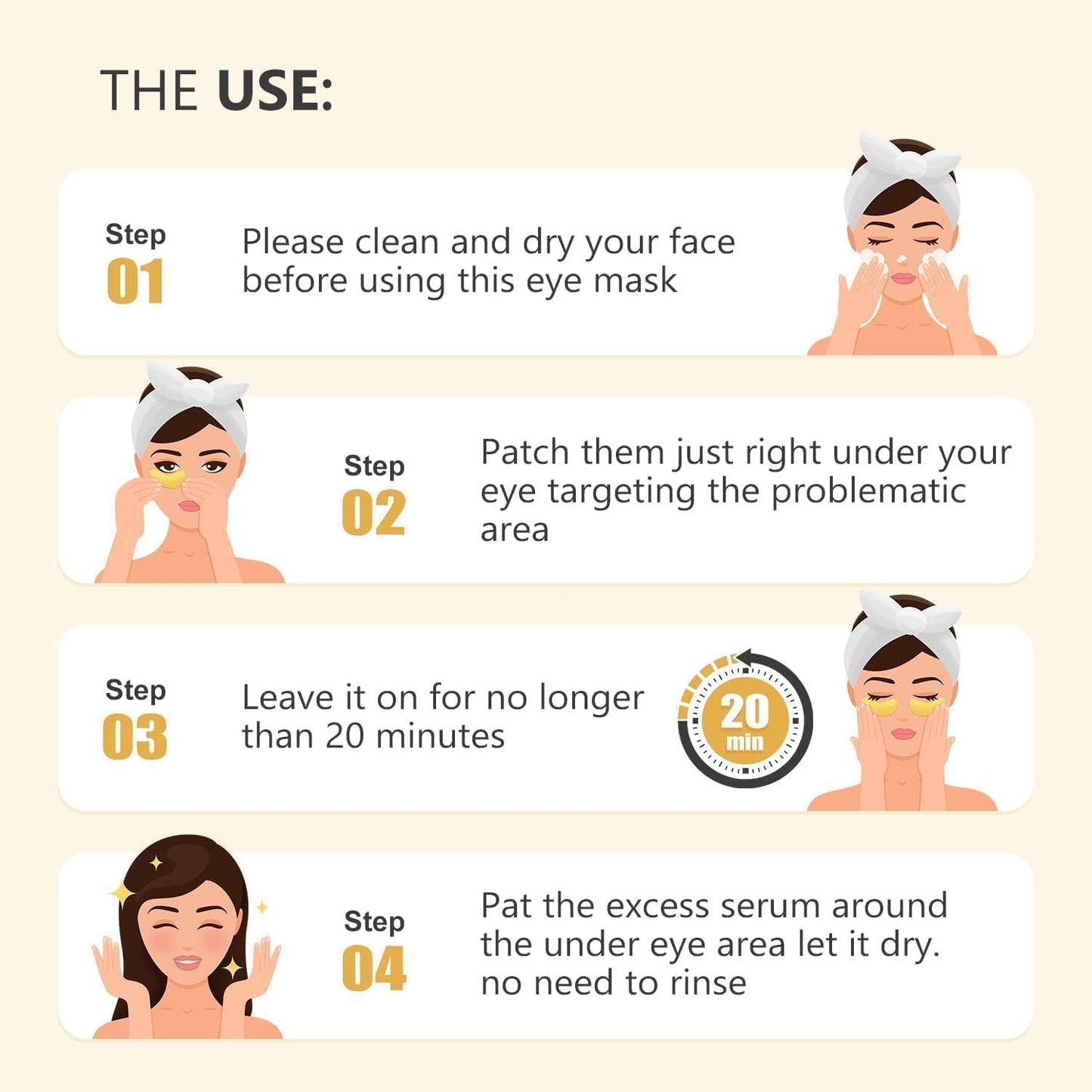 15 Pairs 24K Gold Under Eye Patches Face Masks Dark Circles Puffy Eye Bags Collagen Skincare Spa Trip Gift Eye Mask