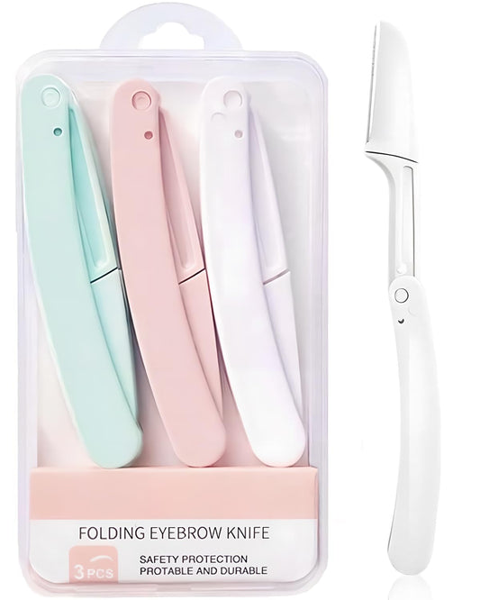 Dermaplaning Razors Tool for Women Face,3 PCS Eyebrow Razor,Facial Hair Removal for Women Sensitive Skin