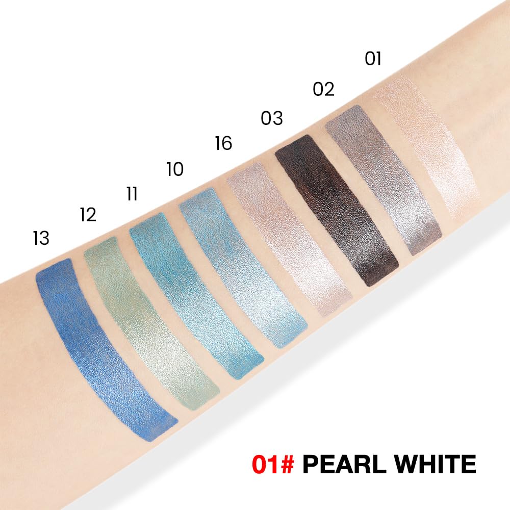 evpct Pearl White Shimmer Cream Eye Shadow Brightener Sticks Set for Eyes, White Shimmery Matte Pencil Eye shadow Applicator Stick Pen Palette Makeup Waterproof sombras en crema para ojos 01#