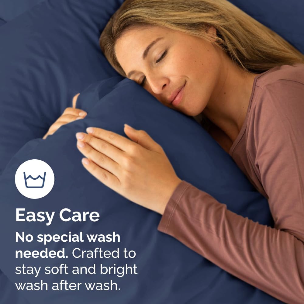 Queen Pillow Cases Set of 10 - Ultra Soft Hotel Quality Pillowcase Covers - Comfy, Cozy & Wrinkle Free - Shrink, Stain and Fade Resistant - Machine Washable Pillow Protectors - 10 Pcs Set - Navy Blue