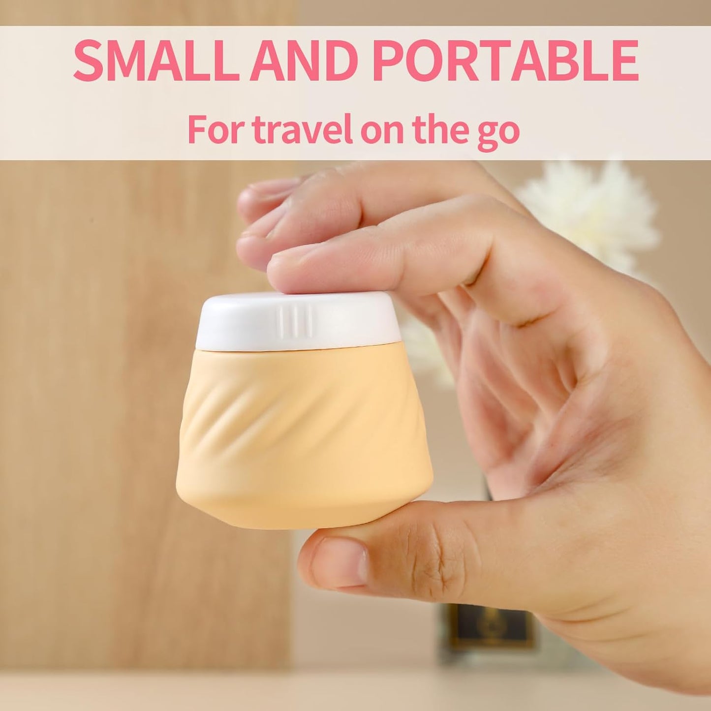 Gemice Travel Containers for Toiletries, Silicone Cream Jars TSA Approved Travel Size Containers with Clear Bag, Leak-proof Travel Accessories with Lid for Cosmetic Face Body Hand Cream