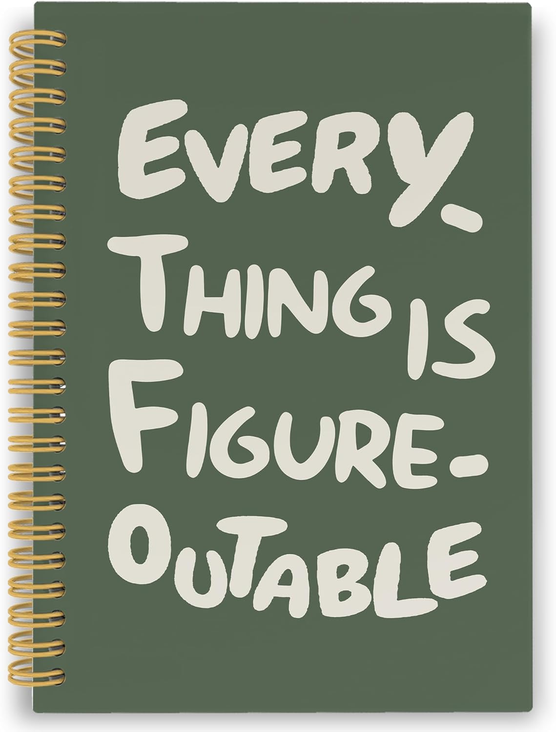Everything is Figureoutable Spiral Notebook, Inspirational Journaling Notebooks for Counselling Therapy Office School, Motivational Hardcover Journals Gifts for Women, 160 Pages 5.5 x 8.3 Inch