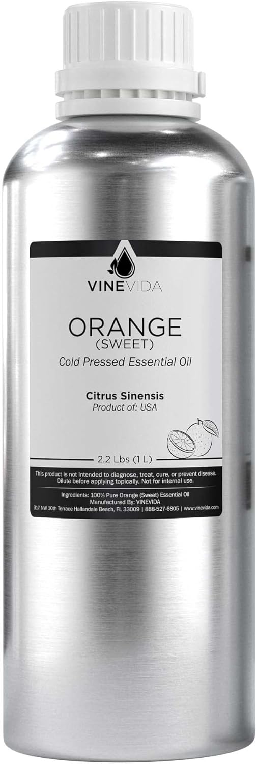 VINEVIDA Orange Sweet Essential Oil - 32 oz - Undiluted - DIY Candle Scents - Bulk for Soap Making & Skin Safe
