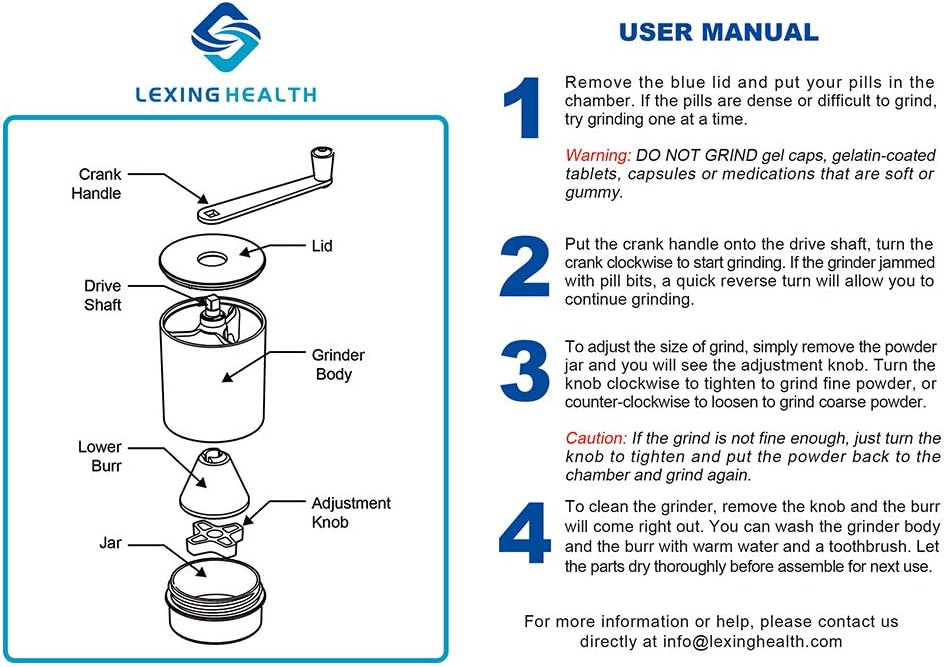 Pill Grinder Pill Crusher – Easily Crushes Multiple Tablets or Vitamins into Fine Powder at Once (Extra Jar Included) - Great Pulverizer for Feeding Tube, Kids, Pets and Arthritis