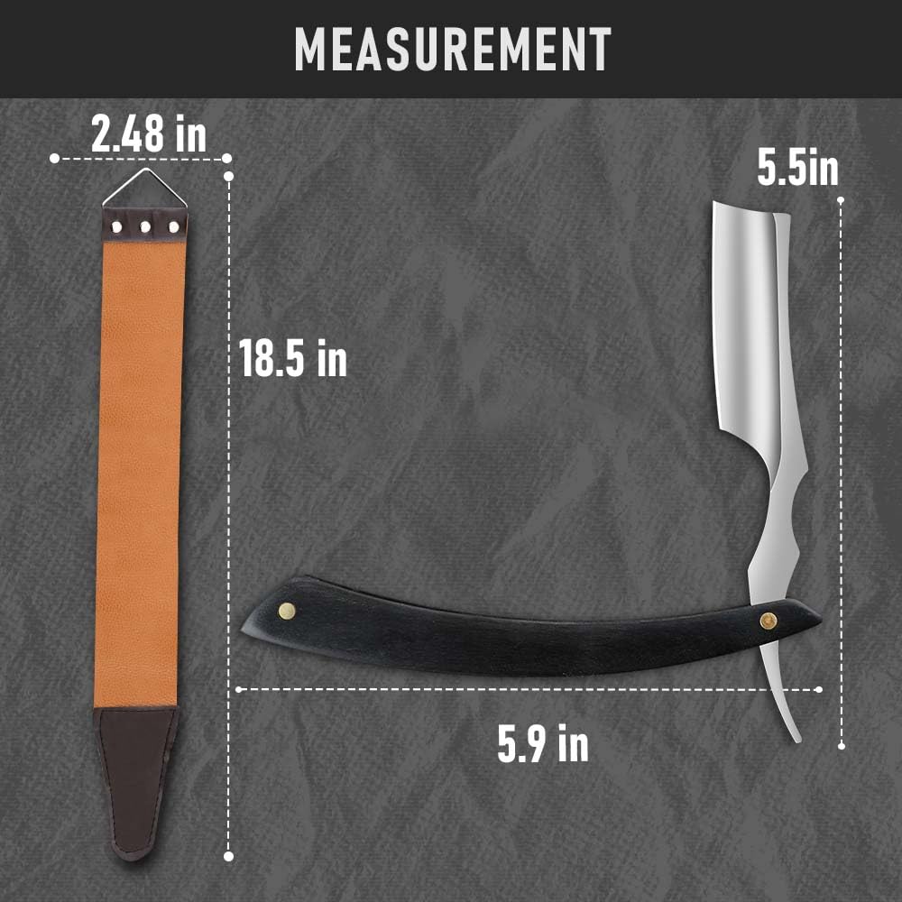 Professional Straight Edge Barber Razor,Straight razors for men, Premium Stainless Steel Shaver Razor with Shaving Strop for Men Home & Salon Grooming Using (NO.187)