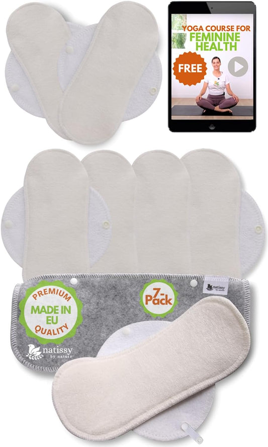 Made in EU - Ultra-Light Reusable Panty Liners (Small, 7-Pack) – High-Temp Washable Cloth Panty Liners for Women & Teens – Breathable Organic Viscose Keeps You Fresh & Dry for Daily Vaginal Discharge