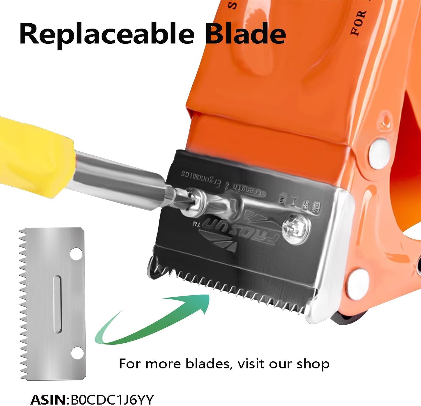 PROSUN 2 Pack Metal Packing Tape Dispenser Gun:2-inch Wide Tape Dispenser / 3-Inch Inner Paper Core(2" Blue + 2" Orange)